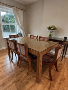Glass Top Dining Table & 6 Chairs