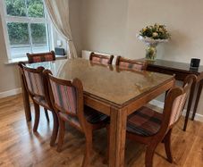 Glass Top Dining Table & 6 Chairs