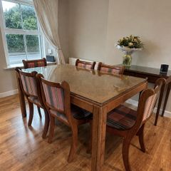 Glass Top Dining Table & 6 Chairs