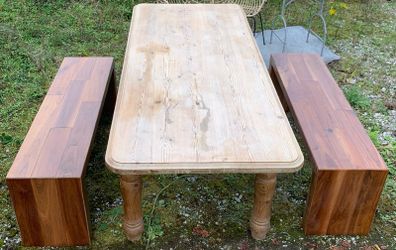 Gurteen Large Solid Chunky Pine Traditional Farmhouse Dining Table