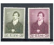 1952 Ireland Centenary of the Death of Thomas Moore (Poet & Musician) Commemorative Stamps Mint Never Hinged (MNH)