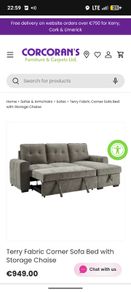 Sofa Bed with Storage Chaise