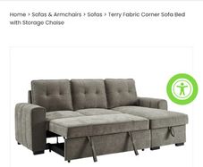 Sofa Bed with Storage Chaise