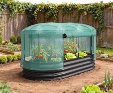 Galvanised Raised Garden Bed Kit with Self Watering System and Mesh Cover, Garden Boxes, 6x3F