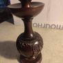 wooden candlestick vintage hand turned elephant carved into wood Image 10