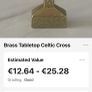 Vintage Brass Celtic Cross Image 3