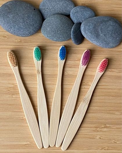 1 Personalized  Kids and adult 100% Bio Degradable Bamboo Toothbrush Handmade