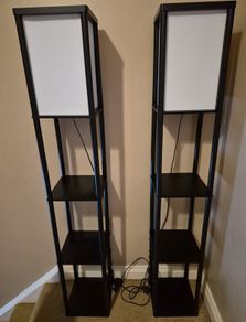 Pair of Modern Shelf Floor Lamps