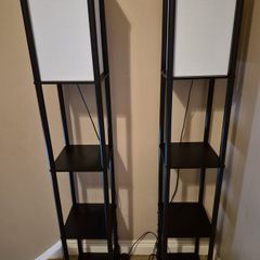 Pair of Modern Shelf Floor Lamps
