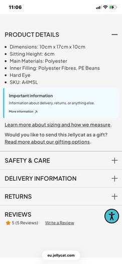 New JELLYCAT Amuseable Michelle Mussel RETIRED