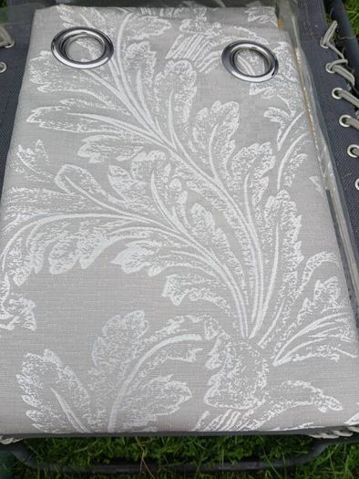 Pair of New Silver Black out Curtain, Eyelet