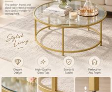 Stylish glass round coffee table - FREE P&P