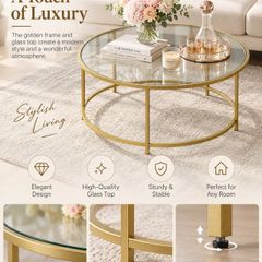 Stylish glass round coffee table - FREE P&P
