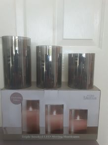 Candle Set/"Pure Decor" Glass Flicketing LED Candle Set (3) .. Reduced