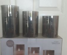 Candle Set/"Pure Decor" Glass Flicketing LED Candle Set (3) .. Reduced