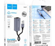 Hoco UA37 USB To Ethernet Adapter 1000 Mbps Metal Gray