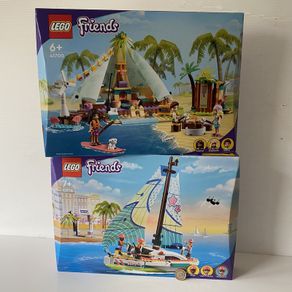 2 Sets | Age 6+ - Stephanie's Sailing Adventure, Beach Glamping | Lego Friends - 380/ 304 Pieces