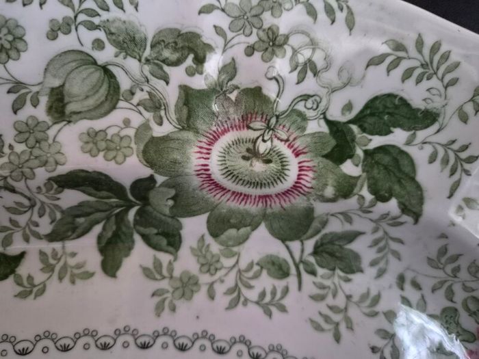 Graduating pair of antique Masons platters