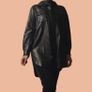 H&M Black Faux Leather Shirt Dress  Size S Image 5