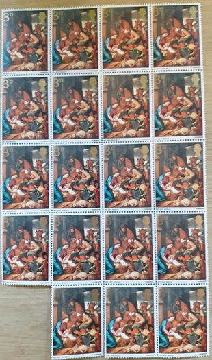Sheets of Vintage UK Postage Stamps