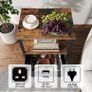 Bedside Table with Charging Station, Side Table with 2 USB Ports and Outlets, Nightstand with Cloth Drawer, Set of 2, End Table, Brown and Black Image 5