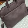 Jack Spade Dark Brown Saffiano Leather Messenger Laptop Briefcase Image 3