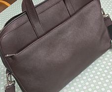 Jack Spade Dark Brown Saffiano Leather Messenger Laptop Briefcase