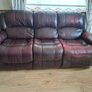 3 Piece Wine Leather Couch Suite Image 3