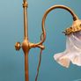 19th C. brass Student's lamp with glass fluted shade Image 3
