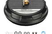 15 Pressure Washer Surface Cleaner, Plastic Pressure Washer Attachments with 4 Wheels, 4000 Max PSI, 1/4 Quick Connector, 2 Spray Nozzles, 2 Extended Wands for Driveway, Sidewalk, Patio, Deck