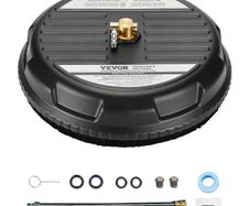 15 Pressure Washer Surface Cleaner, Plastic Pressure Washer Attachments with 4 Wheels, 4000 Max PSI, 1/4 Quick Connector, 2 Spray Nozzles, 2 Extended Wands for Driveway, Sidewalk, Patio, Deck