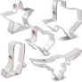 Texas Cookie Cutter Set - 5 piece - Texas 3" & 4 3/8", Long Horn, Star, Cowboy Boot - Ann Clark - US Tin Plated Steel Image 3