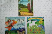 Julia Donaldson books: The gruffalo, Zog and the flying doctors, sugarlump and the unicorn