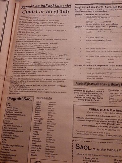 Vintage Gaeilge newspaper 1991