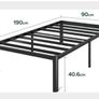 Very Sturdy Black Metal Single Bed Frame - Can Deliver Image 2