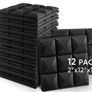 12 Pack - Acoustic Foam Panels, 2" X 12" X 12" Mushroom Studio Wedge Tiles, Sound Panels Wedges Soundproof Sound Insulation Absorbing MULTIPLE DESIGNS AVAILABLE, SEE PHOTOS (FREE POSTAGE) Image 5