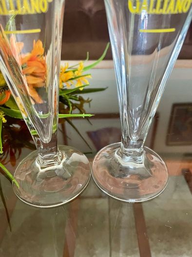 Vintage Italian Crystal Caffe Galliano Tapered Footed Liqueur Glasses