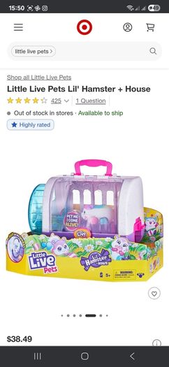 Toy little live pets hamsters