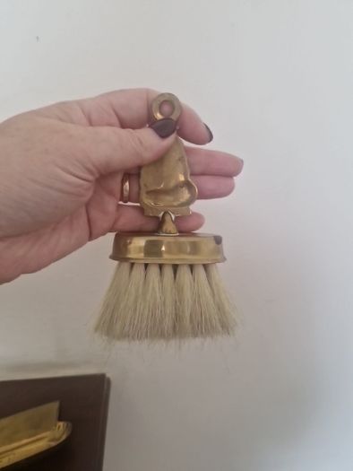 brass crumb tray and brush