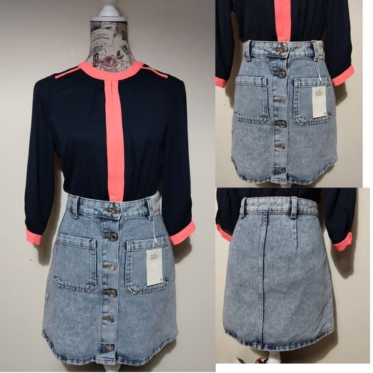 Vintage blue Denim Skirt, New With Tags