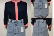 Vintage blue Denim Skirt, New With Tags