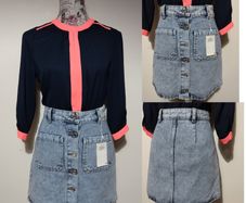 Vintage blue Denim Skirt, New With Tags