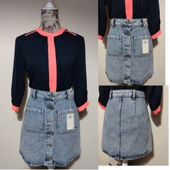 Vintage blue Denim Skirt, New With Tags