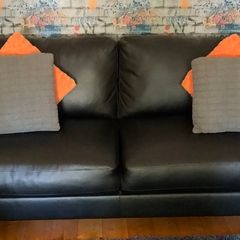 Black leather Sofa