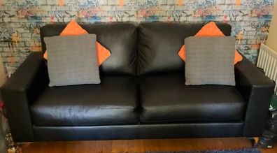 Black leather Sofa