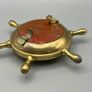 Vintage Brass Ship Wheel Ashtray 1960s Heavy Brass Ashtray Nautical Maritime Image 4