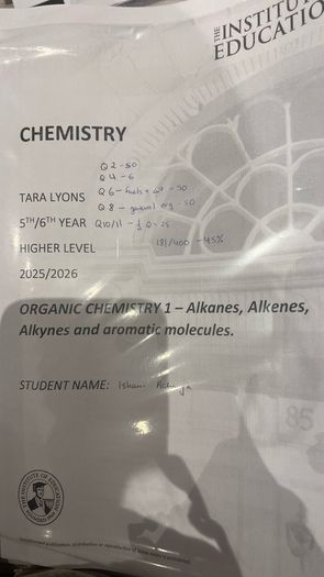 Institute Chemistry Higher Level Full notes