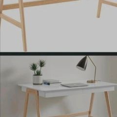 Brand New Home Comforts Desk - Matt White / Wood Legs (Unopened)