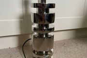 Stacked Chrome Cylinder Table Lamp Modern Geometric Design