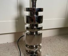 Stacked Chrome Cylinder Table Lamp Modern Geometric Design